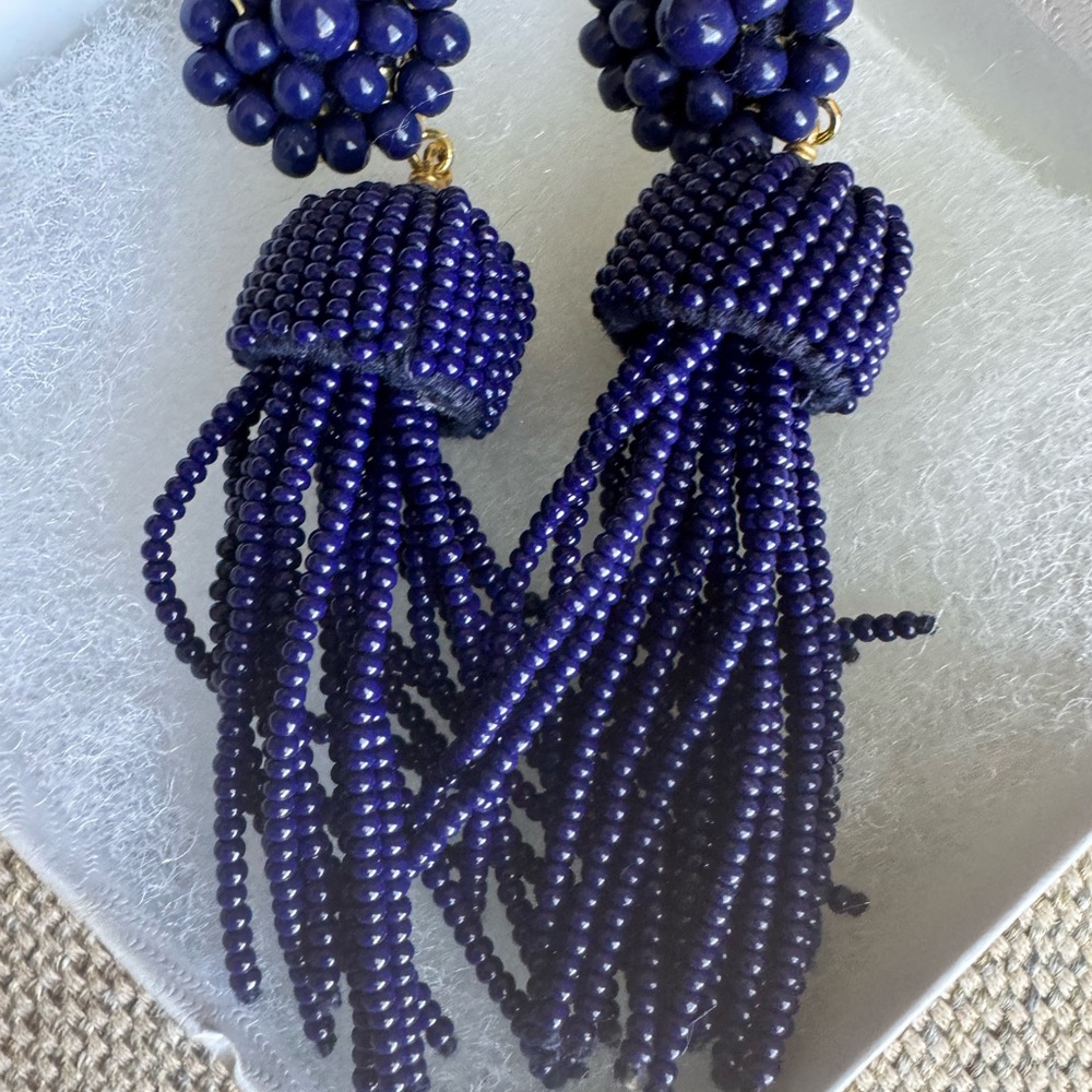 Elegant Beaded Tassel Earrings